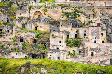 View of the ancient town of Matera, Sassi di Matera in Basilicata, southern Italy