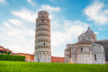 Pisa Cathedral and the Leaning Tower in Pisa, Italy.