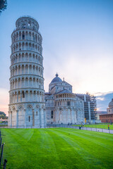 Pisa Cathedral and the Leaning Tower in Pisa, Italy.