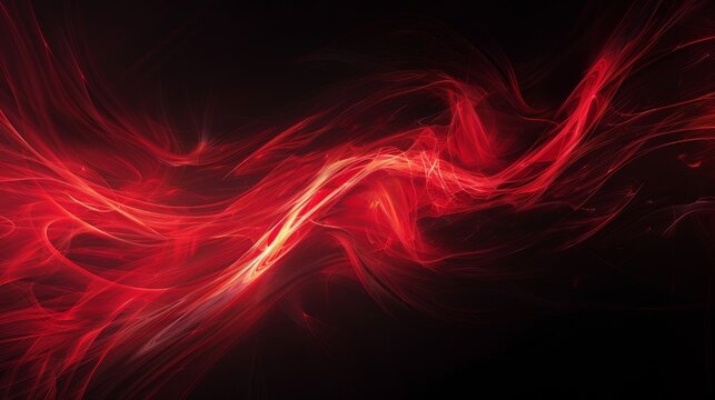 A black background with swirling red light patterns, forming an abstract design that conveys a sense of motion and energy