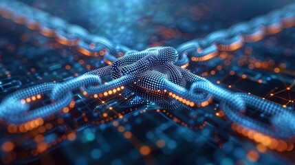 An image showing a handshake underlined by blockchain graphics, symbolizing the assurance and reliability provided by the technology