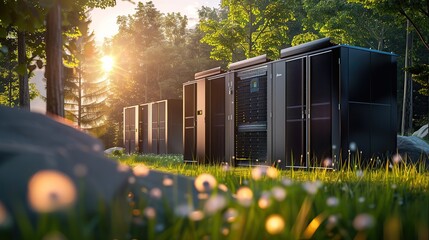 Row of Servers for Energy Storage and Cooling