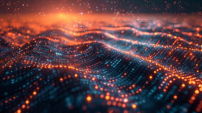 A digital visualization of encrypted data packets traveling safely through a secure network, highlighting data protection