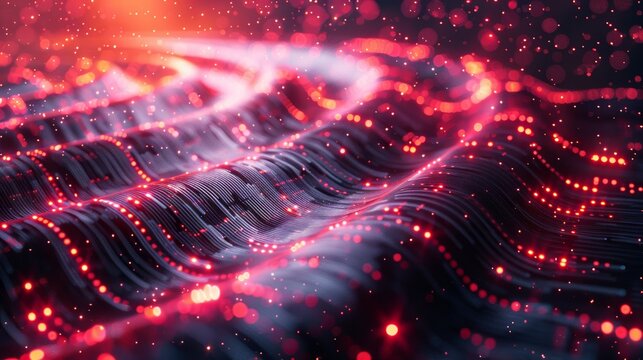 A digital visualization of encrypted data packets traveling safely through a secure network, highlighting data protection