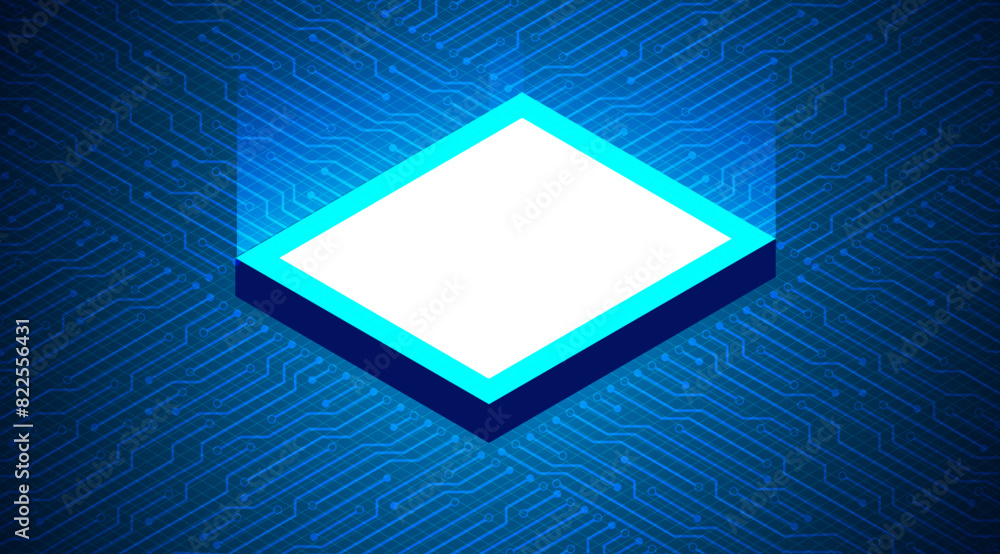 Aufkleber microchip abstract technology  futuristic hud vector design.