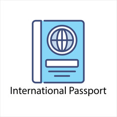 International Passport vector icon