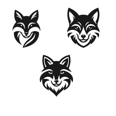 High quality Fox logotype vector silhouette isolated on white background