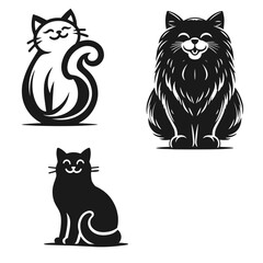 High quality Cat logotype vector silhouette isolated on white background