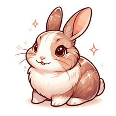 High quality Rabbit watercolor isolated on white background