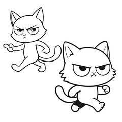Beautihul high quality cat character vector silhouette isolated on white background