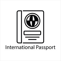 International Passport vector icon
