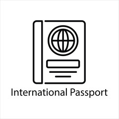 International Passport vector icon