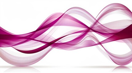  A purple wave of smoke against a white backdrop; reflection below right and left corners