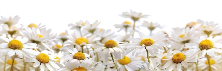 Fototapeta premium lots of daisies for background isolated on solid white