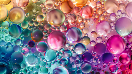 Ethereal Bubbles: A Colorful Dance of Oil and Water