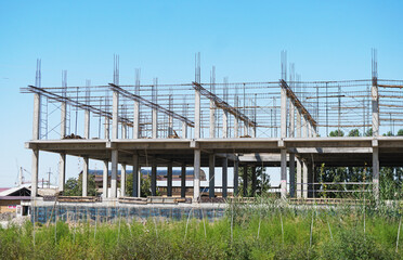 Unfinished concrete construction