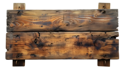 Blank Wooden Sign Board for Custom Messages and Signage, Isolated on White, Transparent Background, PNG File, Hand Edited Generative AI