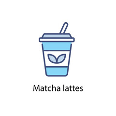 Matcha lattes vector icon