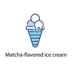 Matcha-flavored ice cream vector icon