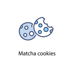 Matcha cookies vector icon