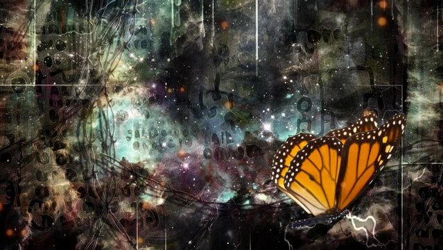 Butterfly on abstract background