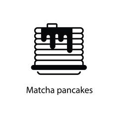 Matcha pancakes vector icon