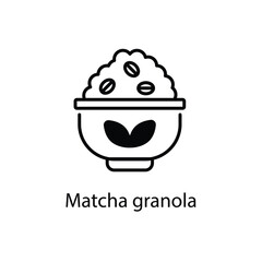 Matcha granola vector icon