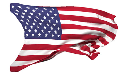 The flag of United States of America waving vector 3d illustration