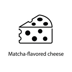 Matcha-flavored cheese vector icon