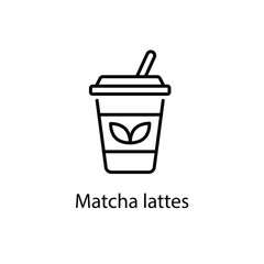 Matcha lattes vector icon