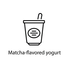 Matcha-flavored yogurt vector icon
