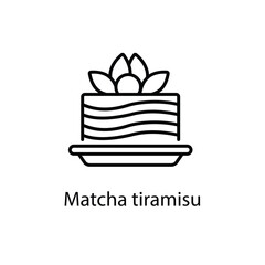 Matcha tiramisu vector icon