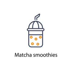 Matcha smoothies vector icon