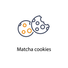 Matcha cookies vector icon