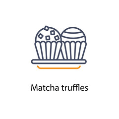 Matcha truffles vector icon