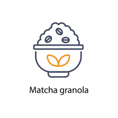Matcha granola vector icon