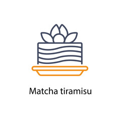 Matcha tiramisu vector icon