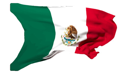 The flag of Mexico waving vector 3d illustration