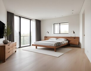 interior of bedroom with a bed