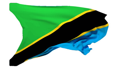 The flag of Tanzania waving vector 3d illustration