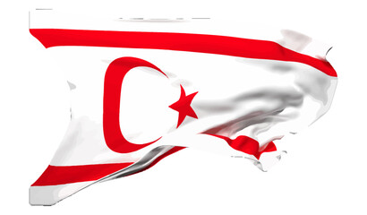 The flag of Turkish republic of northern cyprus waving vector 3d illustration