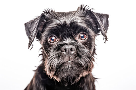 Affenpinscher in a studio setting against a white backdrop, showcasing their playful and charming personalities in a professional photoshoot.