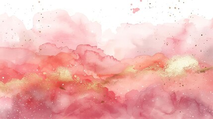 Obraz premium Abstract painting. Pink and gold colors. Delicate marble texture.