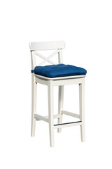 white wooden bar stool isolated on white background