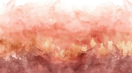 Abstract watercolor painting. Pink, red and yellow colors.