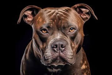 pitbull in studio setting against black backdrop, showcasing their playful and charming personalities in professional photoshoot.