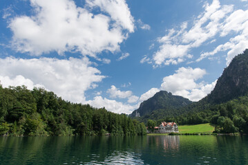 mountain view from the lake Alpsee
