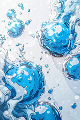 Crisp and clean, this vector illustration features clusters of blue bubbles in a refreshing composition. AI Generated