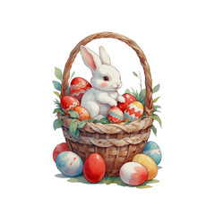 easter bunny with eggs