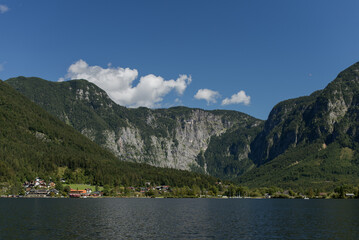 View of Obertraun from boat